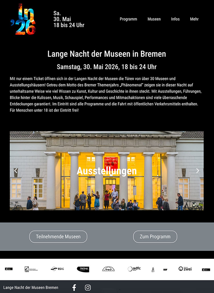 In der Langen Nacht der Museen in Bremen öffnen über 30 Museen und Ausstellungshäusern!